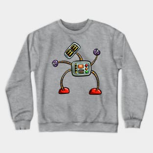 Cute Cartoon Robot Design Sci-fi Character Bendy Crewneck Sweatshirt